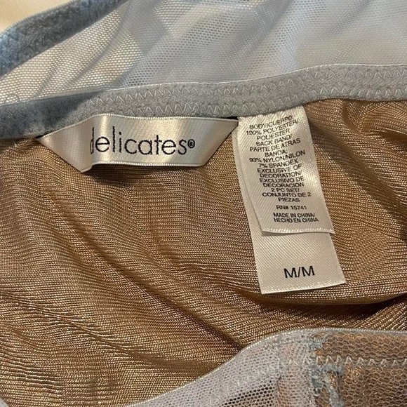 Delicates Light Blue Lace Babydoll Chemise M - Picture 5 of 8